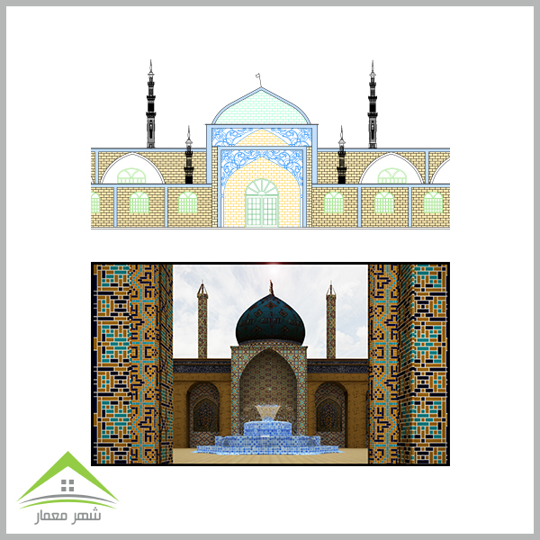 طراحی یک مسجد زیبا و بزرگ با ظرفیت 2000 نفر