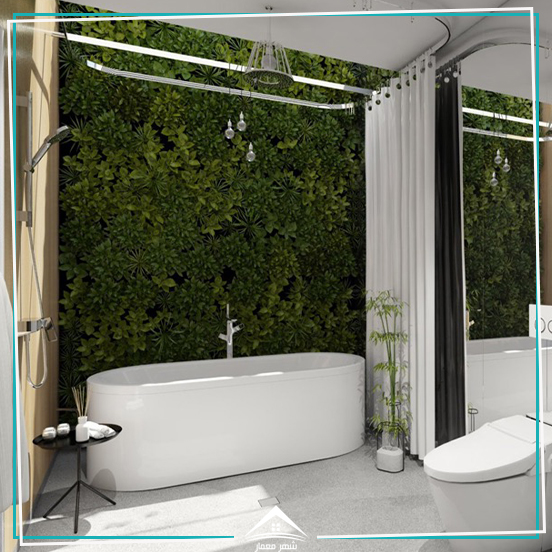 4. حمام مدرن با گیاهان سبز