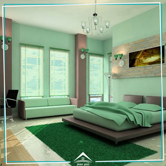 تأثیر رنگ سبز در طراحی اتاق‌خواب