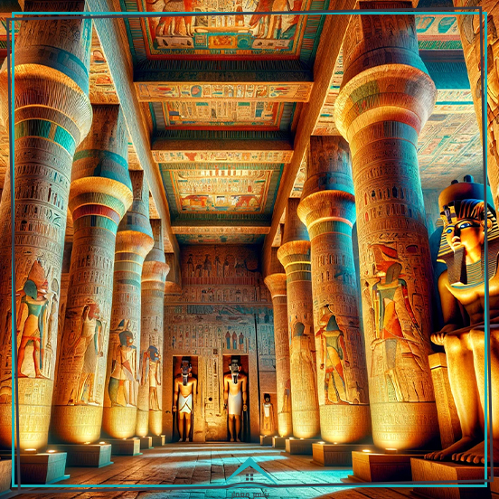 تزیینات باشکوه معابد معماری مصر باستان
