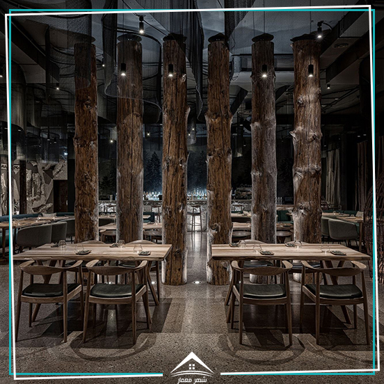 متریال چوب در طراحی داخلی رستوران